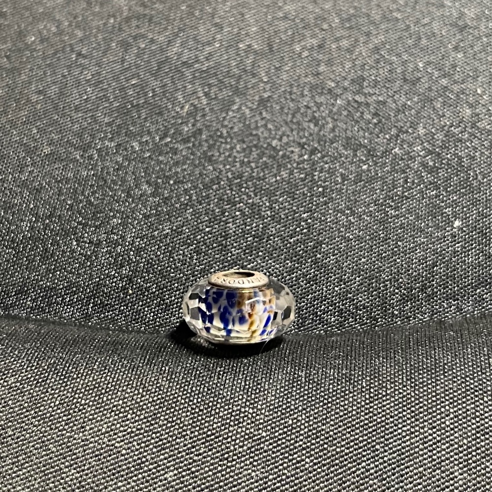 Blue Marbled Pandora Charm